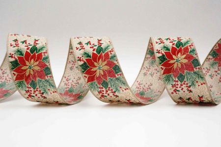 Poinsettia & Filigree Swirl Ribbon - Poinsettia & Filigree Swirl Ribbon